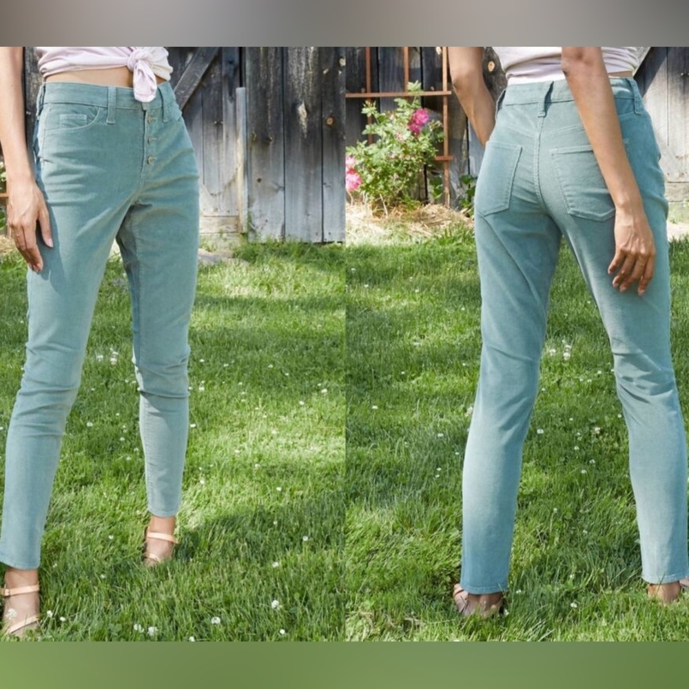 NWT Green Cordoruy High Waisted Skinny Jeans